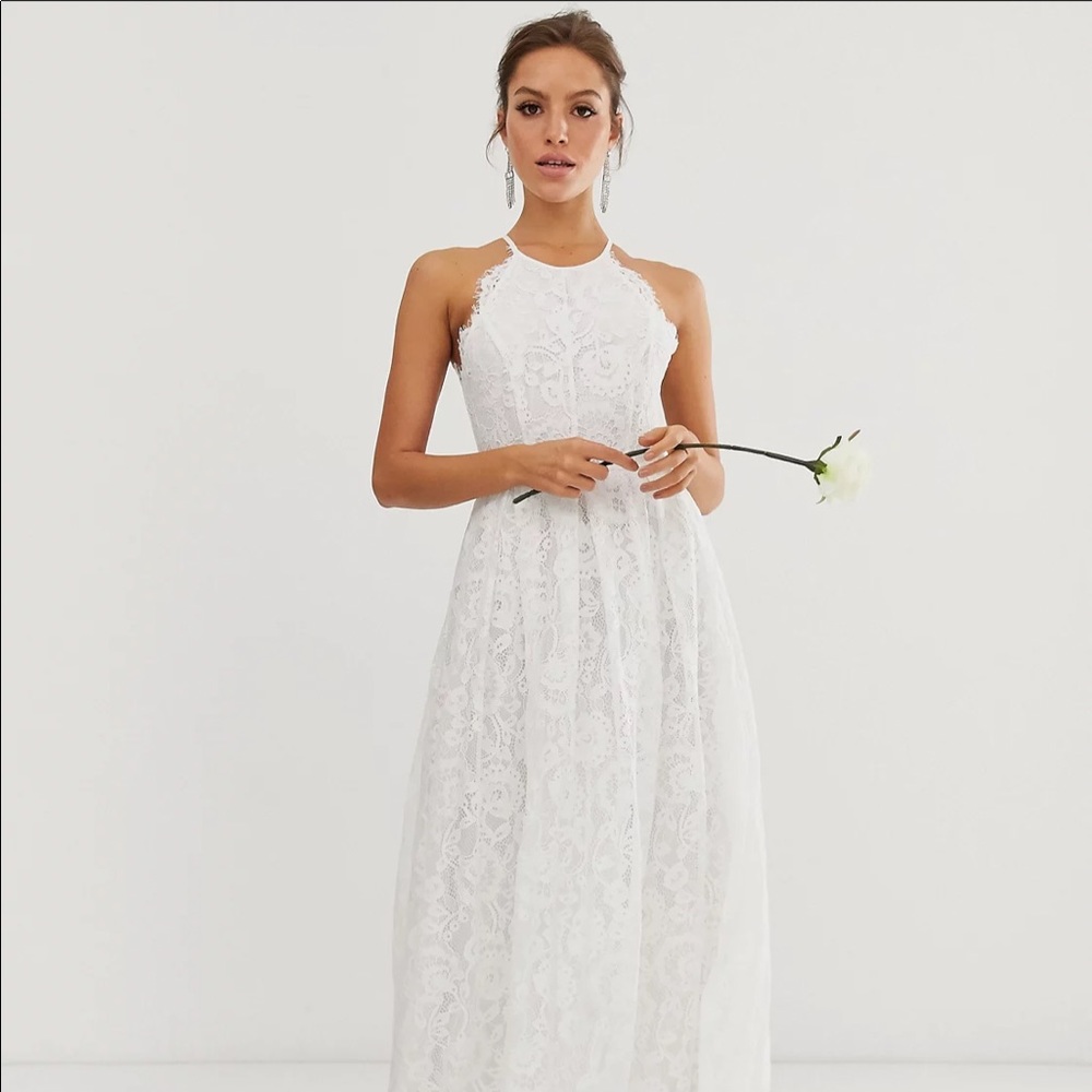 ASOS Lace Halter Neck Maxi Wedding Dress